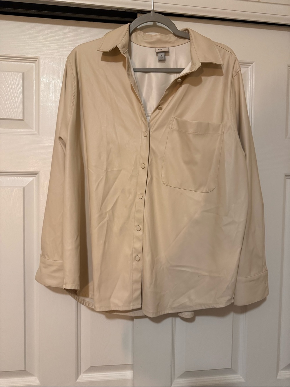 Women’s A new day pleather Classic Cream Button-Up Shirt